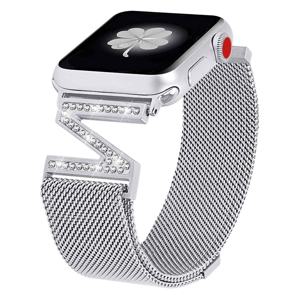 Миланский Браслет, Браслет с бриллиантами ремешок для наручных часов Apple Watch 38 мм, 42 мм, 40 мм 44 наручных часов iWatch серии 5/4/3/2