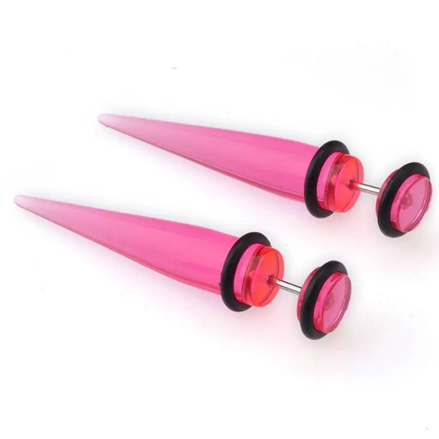 Acrylic Neon Faux Fake Cheater Earring Studs Barbell Ear Plug Earlet Gauge Taper 2PCS ear piercings For Men Women 8mm piercing jewelry body piercing earrings ear piercing jewelry ear studs body piercing jewelry body jewelry ear taper earrings