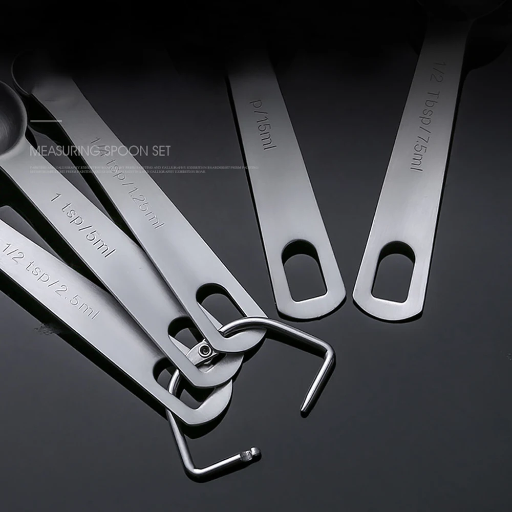 10 pcs/set Measuring Spoons Stainless Steel Seasoning Coffee Tea Measuring Spoons With Scale Bakery Tool Kitchen Supplies