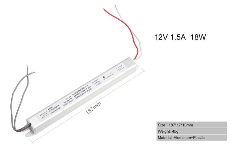 Ультра тонкий светодиодный Питание AC110-220V драйвер DC12V 18W 25W 36W 48W 60W СИД освещения Трансформаторы светодиодный полоски рекламный щит