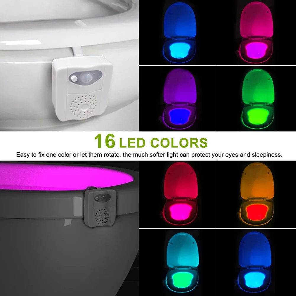 Lumière de toilette étanche 16 couleurs siège veilleuse pir capteur -  SENEGAL ELECTROMENAGER