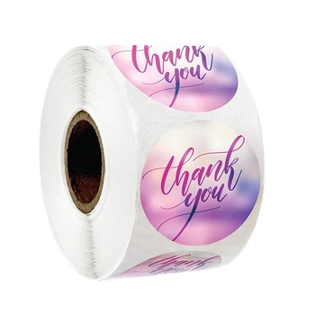 

Cute Thank You Stickers Seal Labels Blurred Background for Small Business Birthdays Weddings Giveaways Showers Party Festival