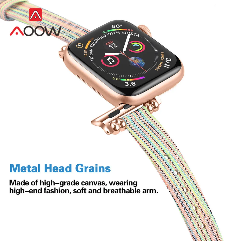 Тонкий нейлонремешок для часов для Apple Watch 4, 38 мм, 42, 40 40, 44 мм, женские модные браслеты браслет для iWatch 1, 2, 3