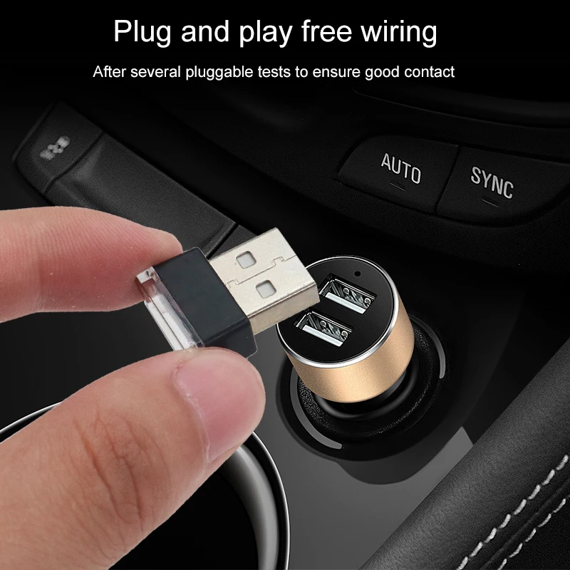 1 шт. автомобильный Стайлинг USB атмосферный светодиодный свет Автомобильные