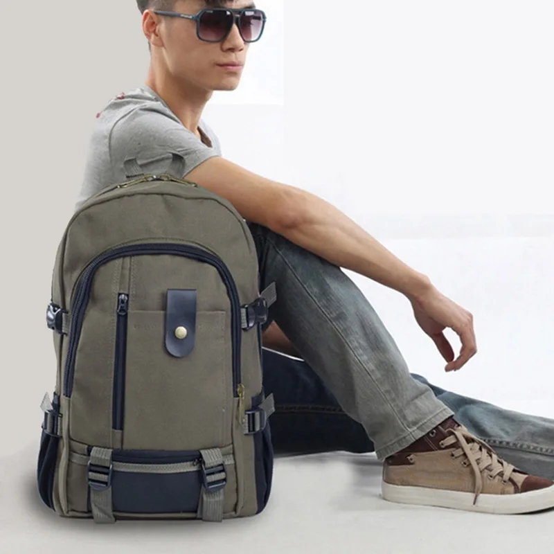 Computer Functional Versatile Bags Men Canvas Backpacks Leisure Travel Vintage Men's Laptop Backpack Shoulder Bag