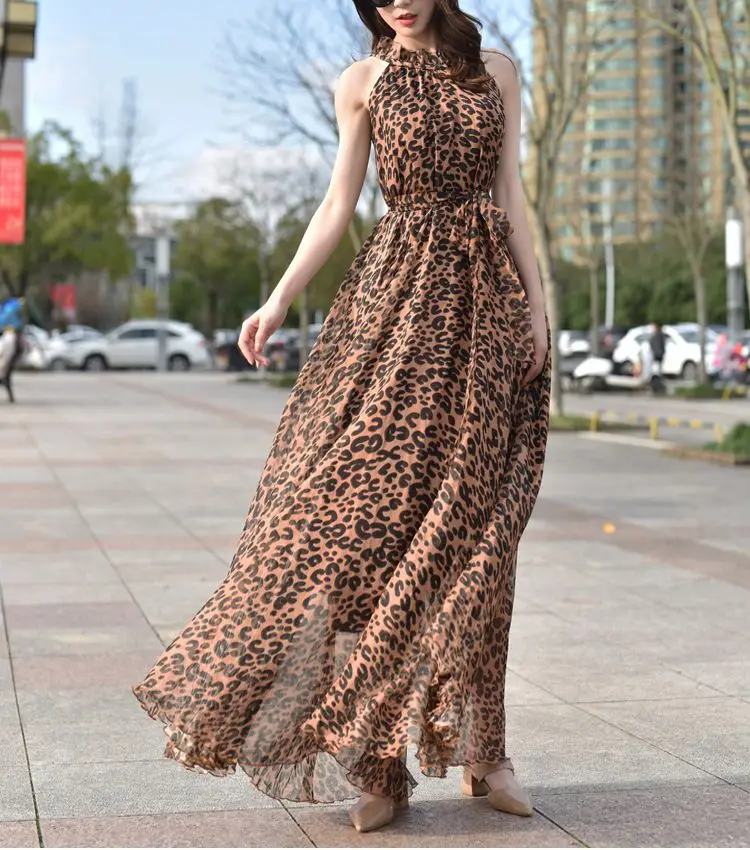 leopard print maxi dress