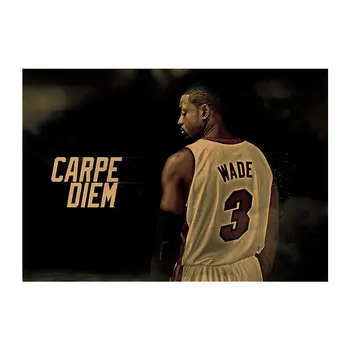 

Wade Basketball Sports Club Superstar No. 8 Character Retro Kraft Paper Poster Bar Cafe Decorative Painting Wall Stickers