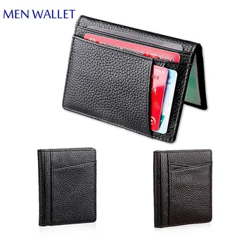 

Men's Fashion Ultra-thin Soft Cow Leather ID Card Holder Credit Card Holder Man Multi-function Business Document Card Package