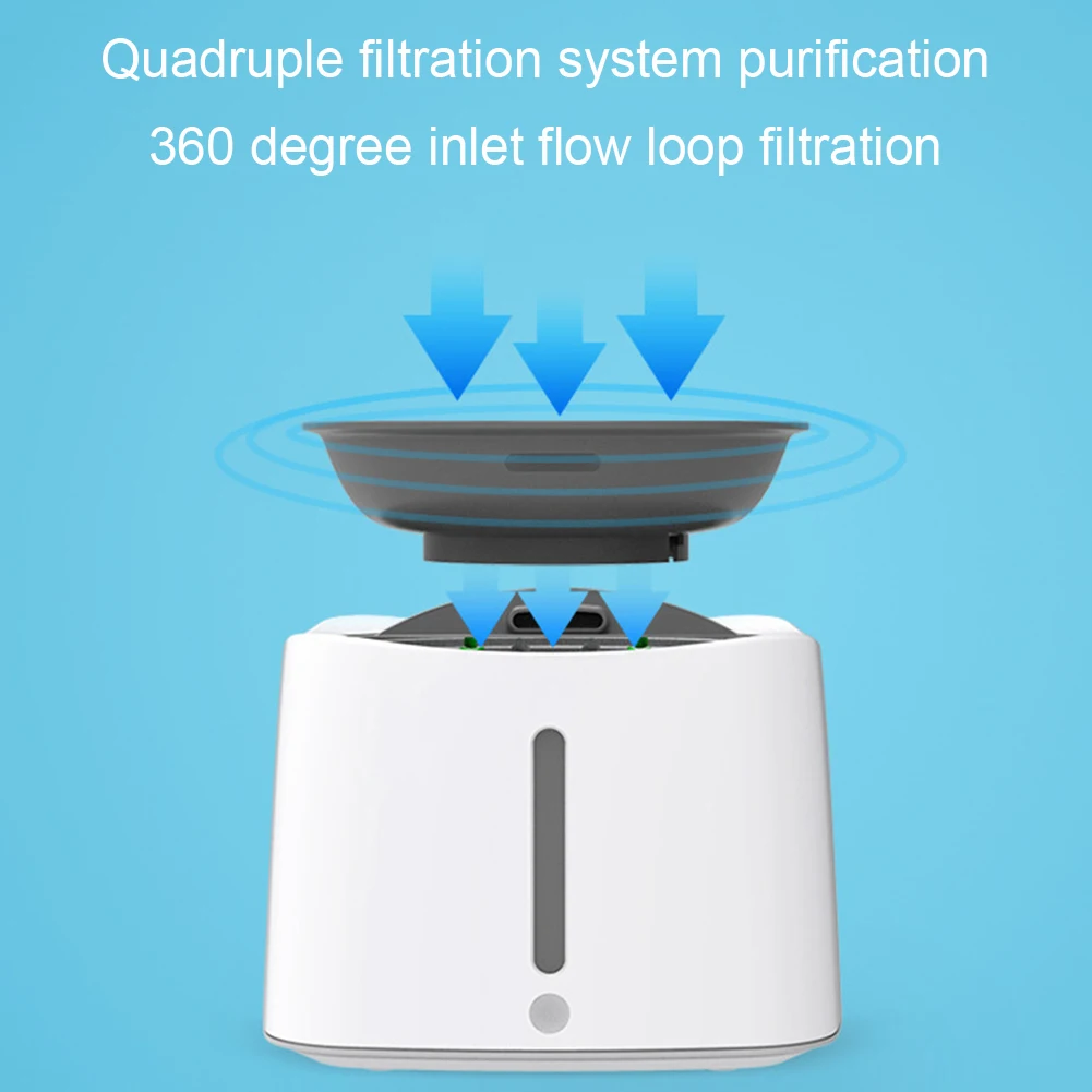 Cat USB Charging Pet Smart White Infrared Induction Quiet Filter Drinking Feeder Large Capacity Easy Clean Water Dispenser