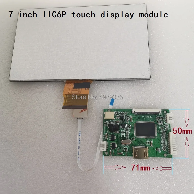 7-дюймовый сенсорный дисплей модуль комплект IIC6P емкостный 1024X600IPS полный угол обзора ЖК-дисплей экран для Android Raspberry Pi