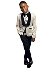 

White Blazer Black Pants With Velvet Lapel Kid Suits/Formal Slim Wedding Birthday Prom Boy Set/Parent-Child Clothing Tailor-Made
