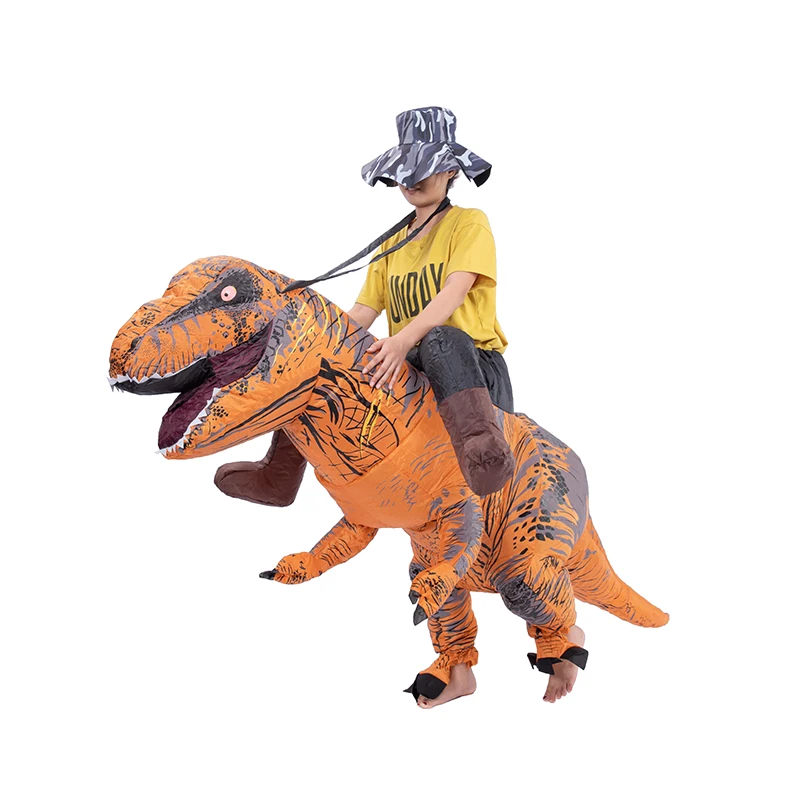 

Dinosaur Cosplay Halloween Inflatable Dinosaur Mounted Tyrannosaurus Rex Holiday Inflatable Costumes for Adults Mascot