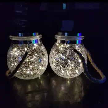 

SOLLED 30 LEDs Solar Night Light Crack Ball Glass Jar Wishing Lamp Outdoor Garden Tree Decoration Light