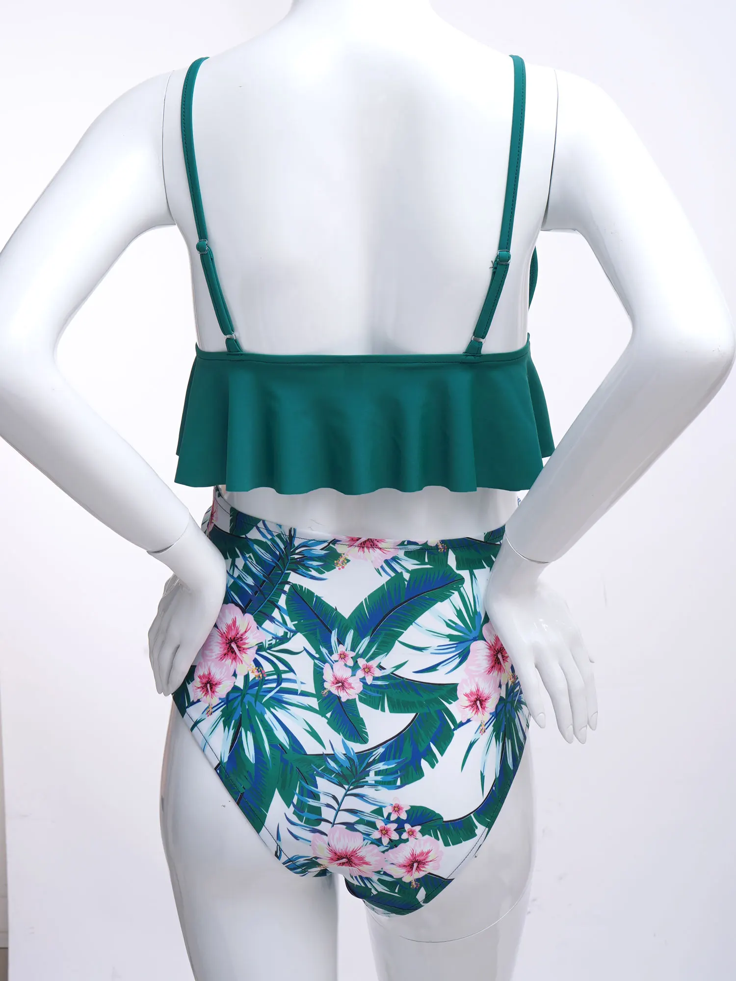 Maternity Swimwear Two Piece Bikini Set V Neck Ruffle Pregnancy Monokini Swimsuit Pregnant Woman Bathing Suit Tankinis Beachwear