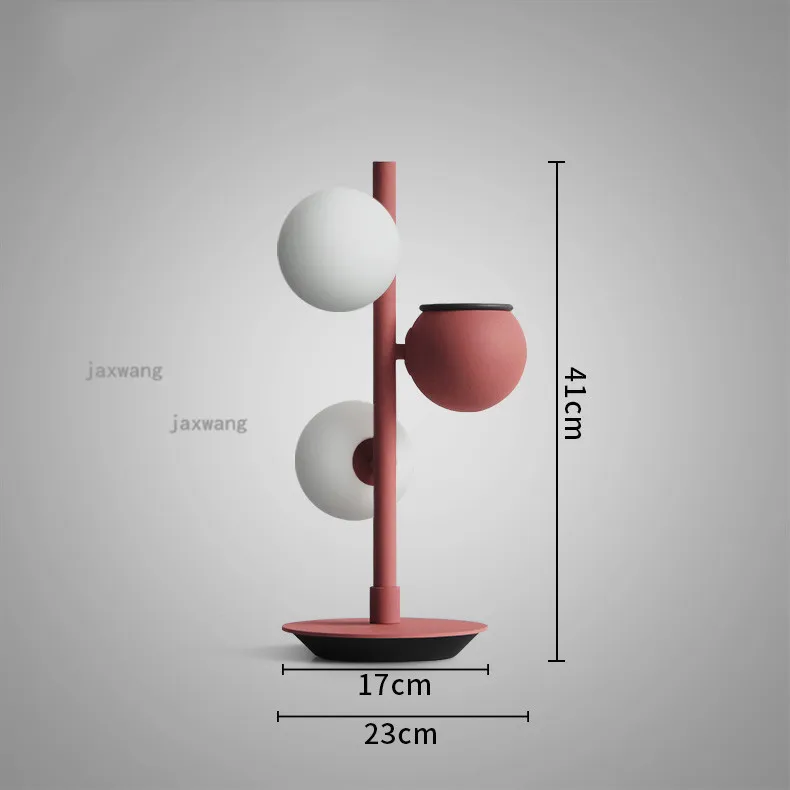Nordic Macaron LED Table Lamp Postmodern Simple Round Glass Desk Lamp Bedside Plant Table Lamps for Bedroom Lighting Decoration