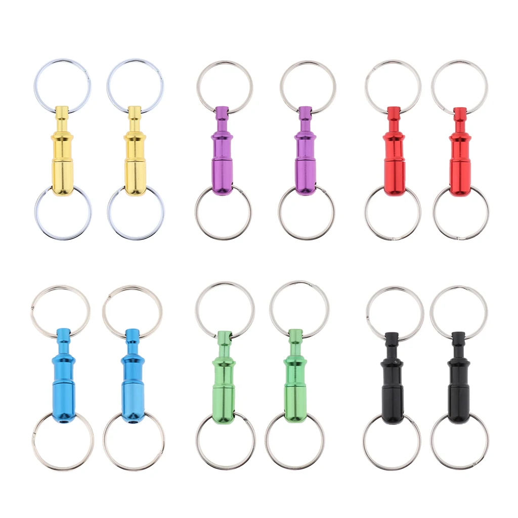 2PCS Detachable Key Chains Pull Apart Pullapart Key Rings Quick