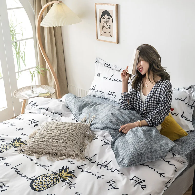 3/4pcs modern bedding set Super king size bed linens reactive printing duvet cover set pastoral style home bed set flat sheet 3/4pcs modern bedding set Super king size bed linens reactive printing duvet cover set pastoral style home bed set flat sheet