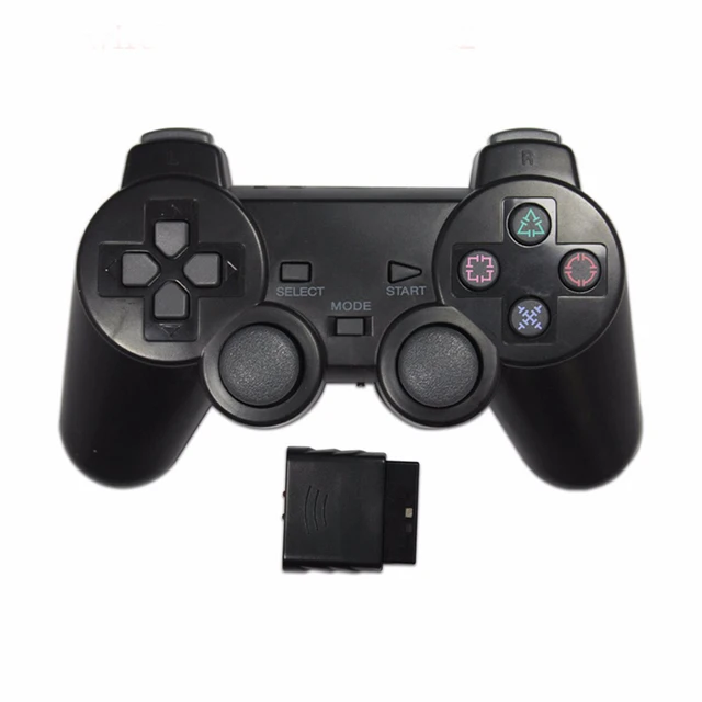 Mando inalámbrico Bluetooth para Sony PS2, control de vibración 2,4G,  Joystick para PS2, Color transparente