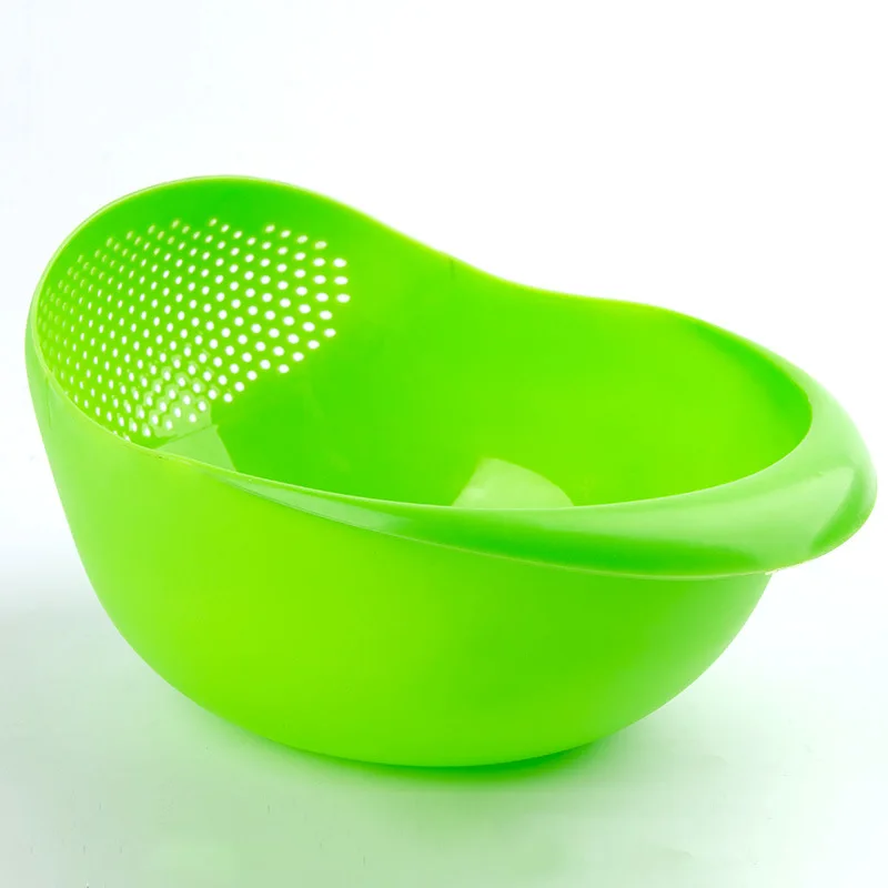 type 2 green Пластиковый Дуршлаг-сито, фильтр для мытья риса, корзина, кухонные инструменты, пищевая фасоль, сито, фруктовая чаша, слив, очистка - Цвет: type 2 green