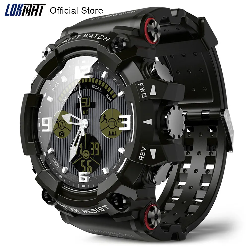 

LOKMAT 1.58" inch screen Waterproof Smart Watch men 50m Bluetooth Call Reminder Sports clock SmartWatch For ios Android phone