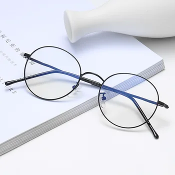

2020 Vintage Round Metal Spectacles Frame Women Men Anti Blue Light Ray Blocking Eye Glasses Frames Clear Lens Eyewear
