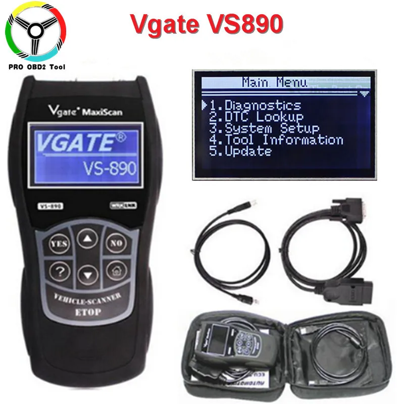 Vgate VS890 автомобильный диагностический сканер VS890s OBD2 CAN BUS считыватель кодов ошибок