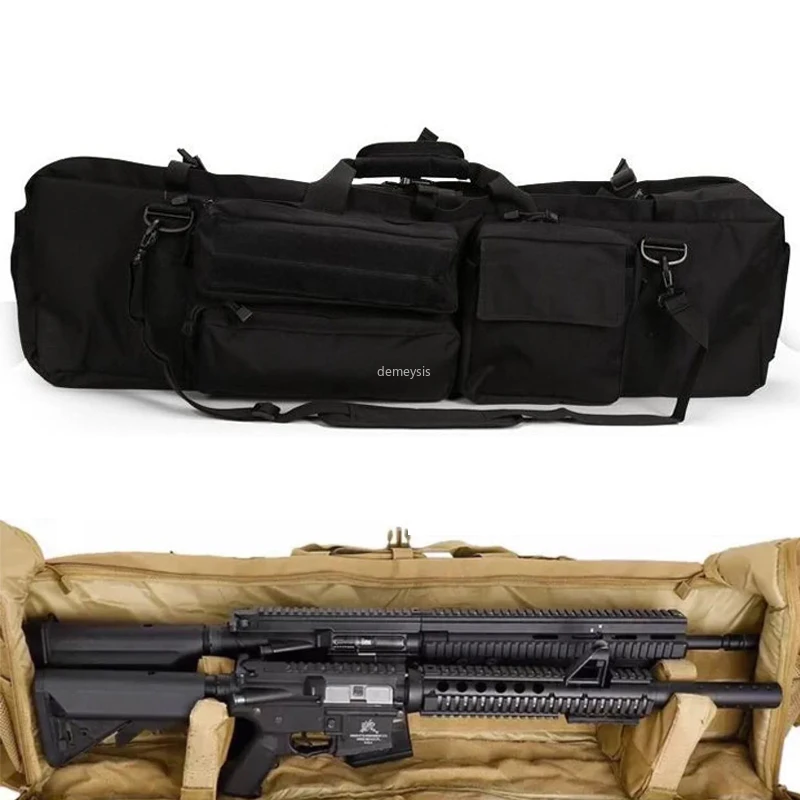 

Tactical Dual Gun Bag Military Hunting Sniper Backpack Double Rifle Carry Hunting Bags for M249 M4A1 M16 AR15