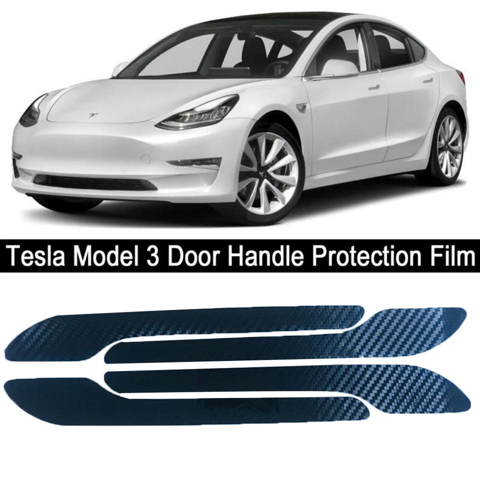 New Black Car Door Handle Wrap Paint Protective Film For Tesla
