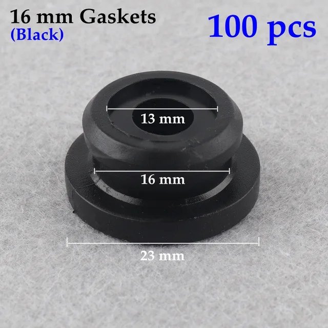 100pcs 16mm (Black)