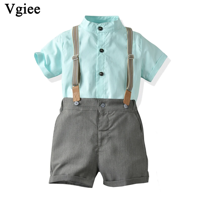 

Vgiee Kids Baby Clothes Boy Set for Wedding Birthday Party Outfit Spring Clothes Cotton Polyester Shorts Children Clothing CC698