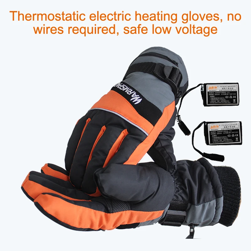 Теплые зимние электрические термоперчатки с зарядкой от USB, мужские и женские перчатки с подогревом на аккумуляторе 3,7 в, перчатки для езды на велосипеде и лыжах