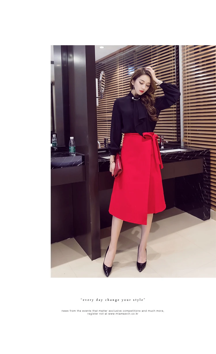 New plus size women skirt Spring Summer Asymmetrical Bow High Waist Midi Skirt Elegant Sexy Office Work saia skirt WR802