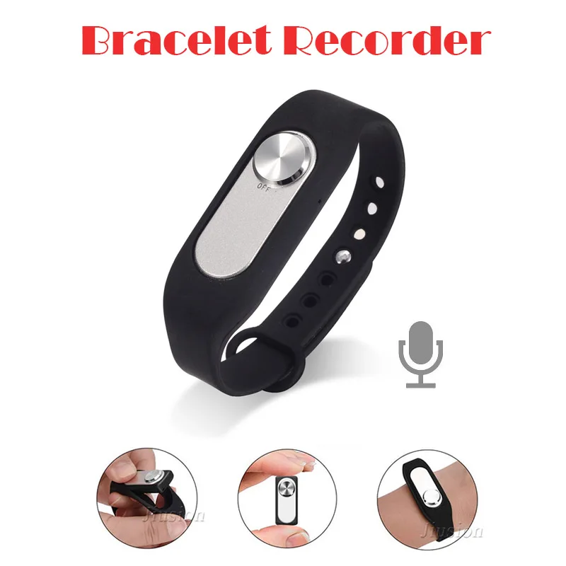 

Wearable Bracelet Voice Audio Recorder Mini Secret Grabadora de Voz 4GB 70Hours Sound Recording Wristband Reloj Espia Dictaphone