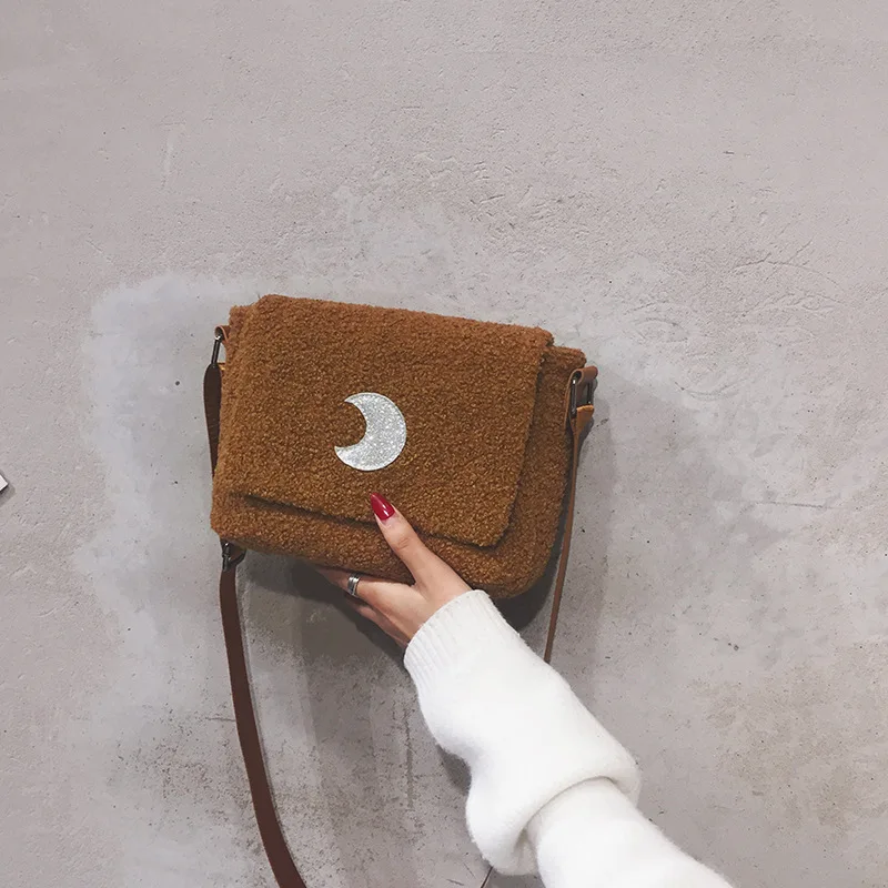 

Small Bag Women's 2019 Autumn And Winter New Style Fashion Shoulder Bag Cute Plush Oblique Bag Casual Versatile Korean-style WOM