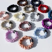 100% Pure Mulberry Silk Scrunchies Hair Ties Rubber Bands for Women Girls Small Elastic Ponytail Holder No Damage 19 Momme 1.5CM - Image 2