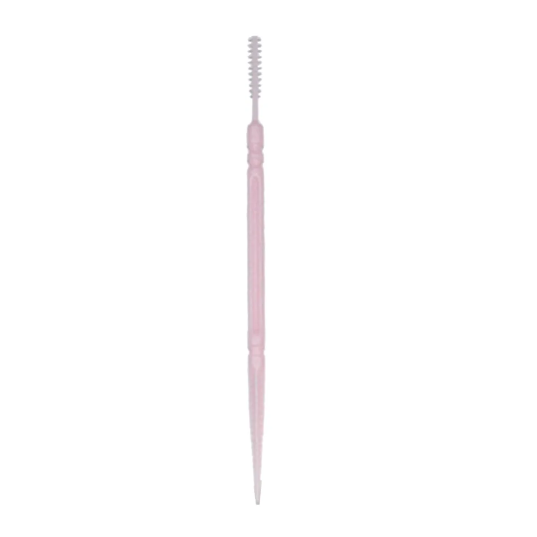 100 шт. двуглавый стоматологический гигиена полости рта чистящие зубочистки Ортодонтические зубные щетки инструмент для ухода за полостью рта 6 цветов - Цвет: Pink