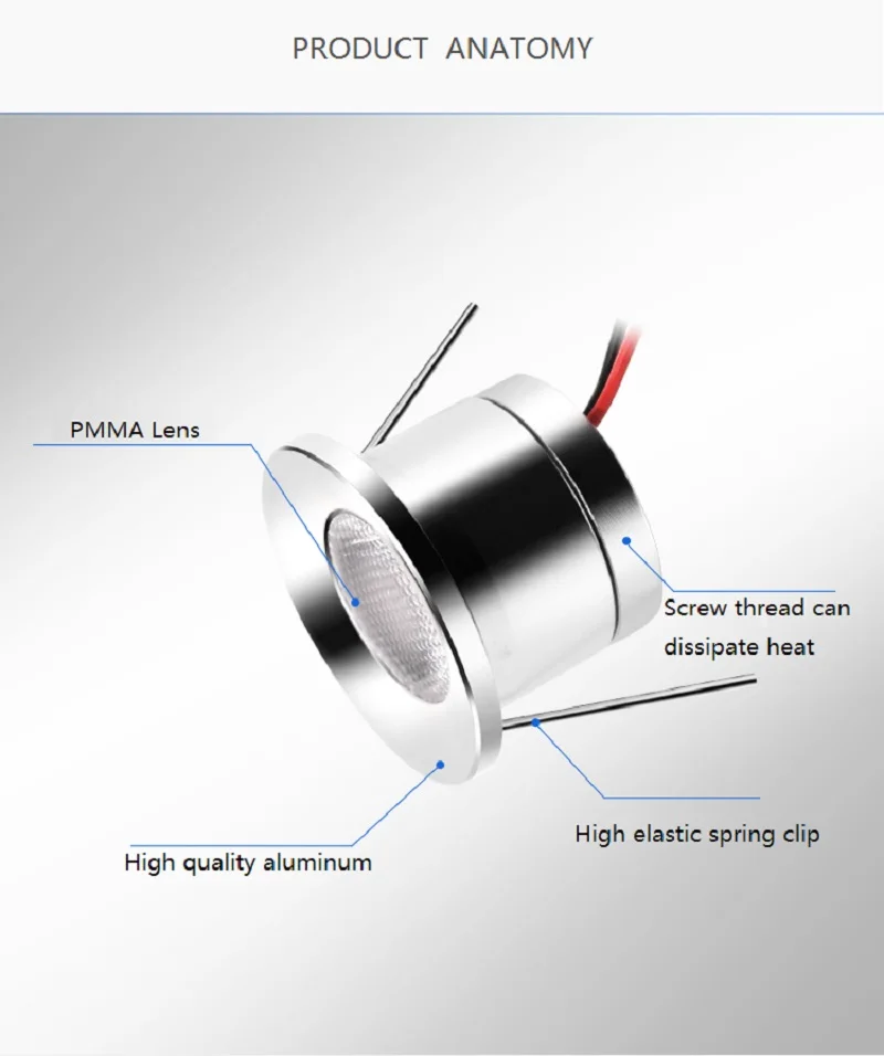 Recessed Led Mini Downlights 1W DC12V Waterproof IP65/20 Under Cabinet Bathroom Kitchen Ceiling Spot Lights Fixtures With Driver dimmable spotlights