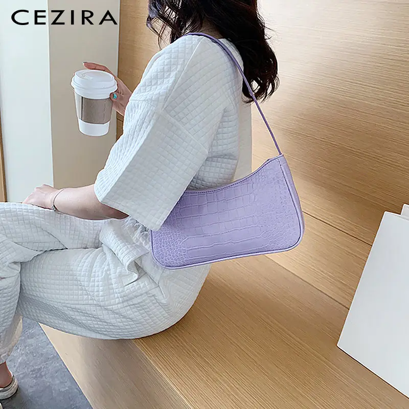 CEZIRA модная сумочка Багет из искусственной кожи для женщин роскошные сумки Хобо с