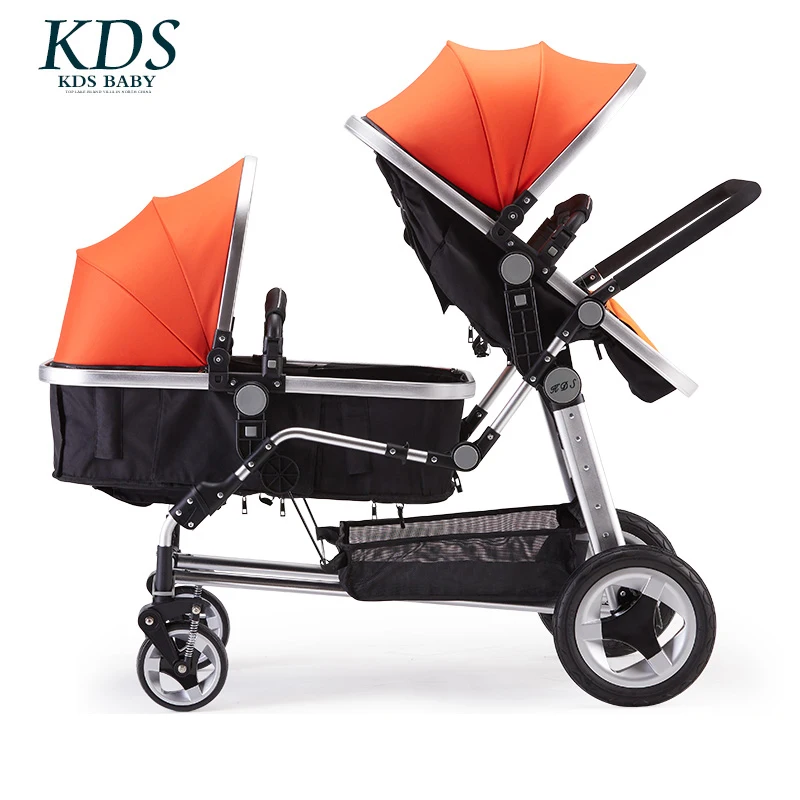 free delivery! Twin baby stroller foldable twin stroller reclining seats new design