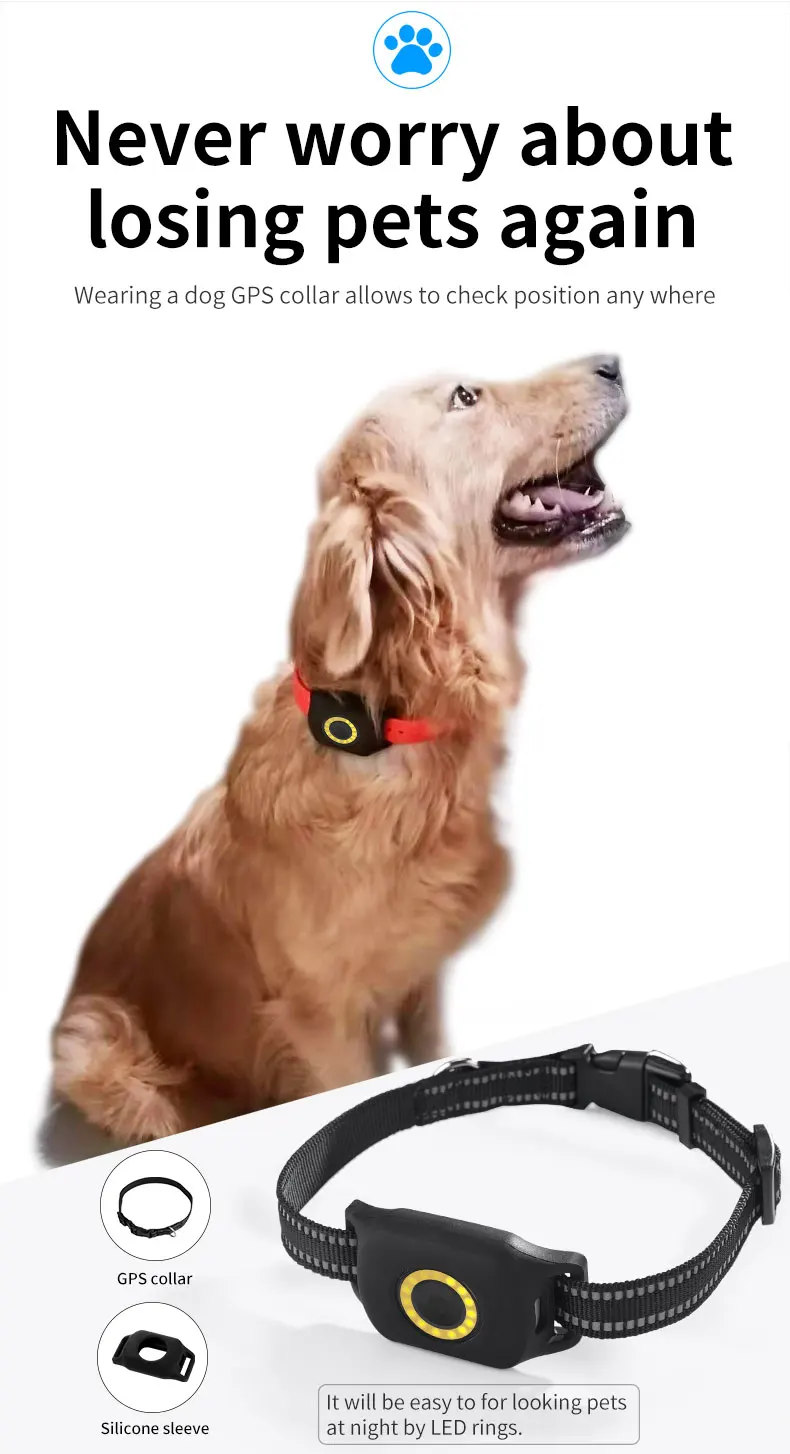 Waterproof 4G Pet Gps tracker Dog Mini Gps tracker Collar Security fence SOS Cat Anti-lost Alarm Tracking collar