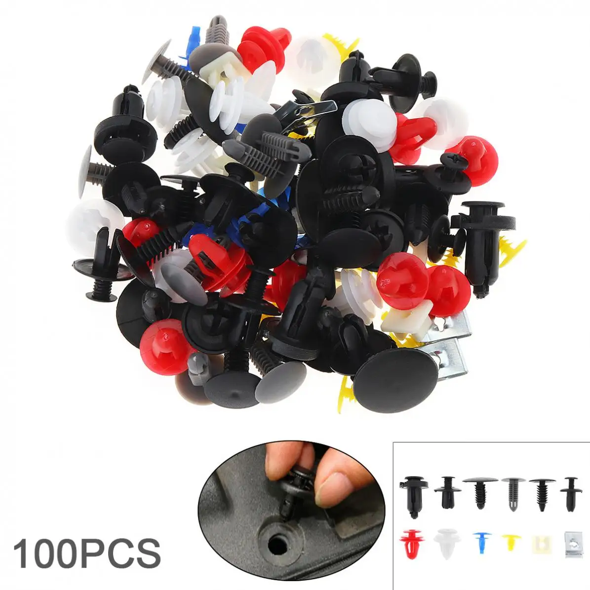 

12 Kinds 100pcs Universal Plastic + Metal Car Body Bumper Push Pin Clip Rivets Fastener Expansion Screws Kit