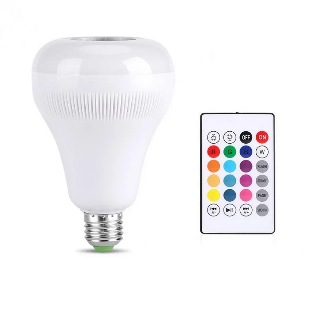 

4th E27 7W LED Bluetooth music light bulb RGB AC100-240V multicolor with 24 Key Remote Control