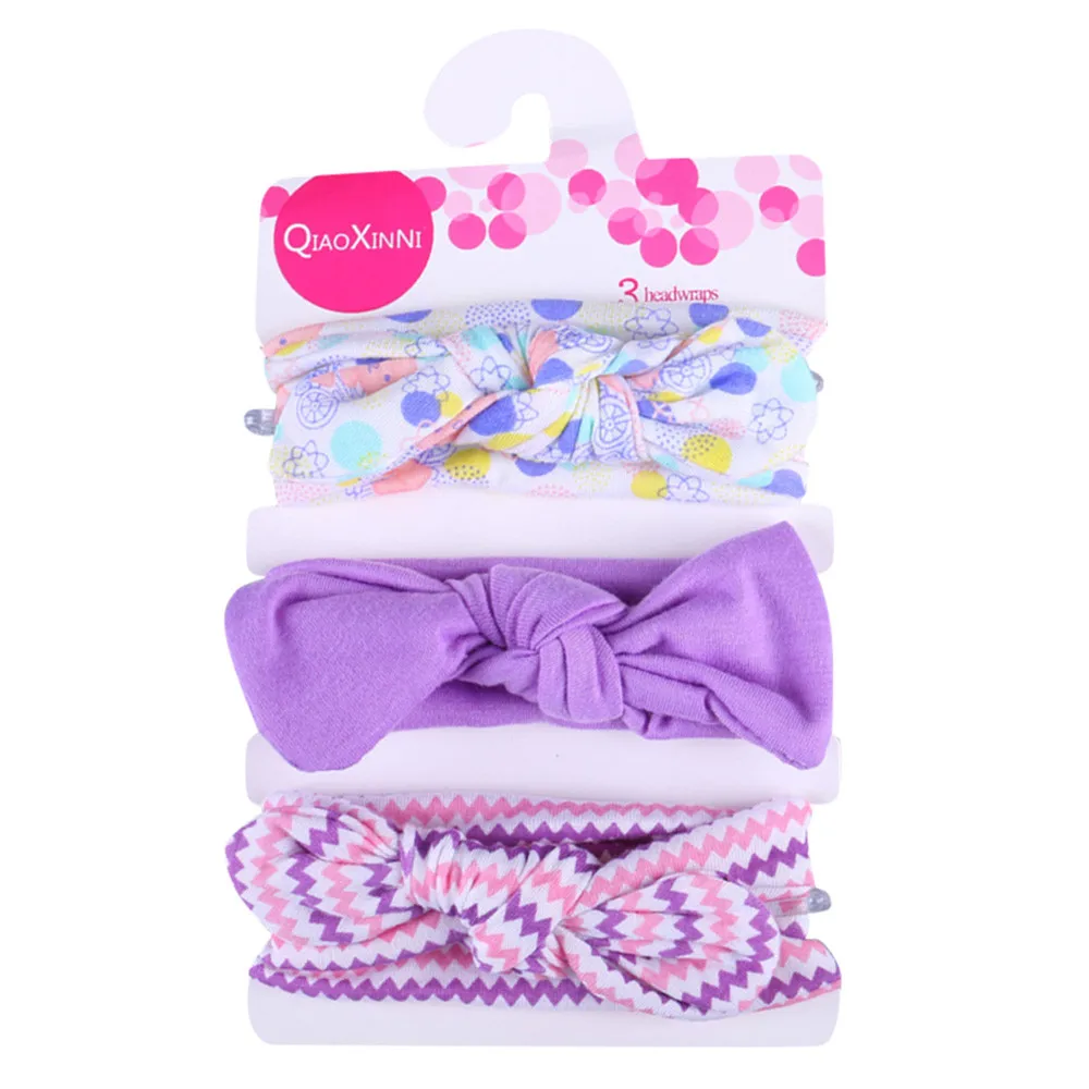 3pcs/lot Cute Bow Baby kids Simple Bunny Ear Bow Hairband Turban Newborn Headbands Hairbands for Kids Baby Hair Accessories