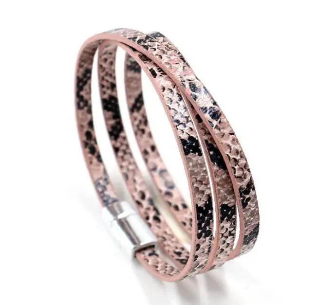 Модные леопардовые кожаные браслеты для женщин, очаровательные Многослойные браслеты, браслеты-манжеты и браслеты, ювелирные изделия - Окраска металла: H23868