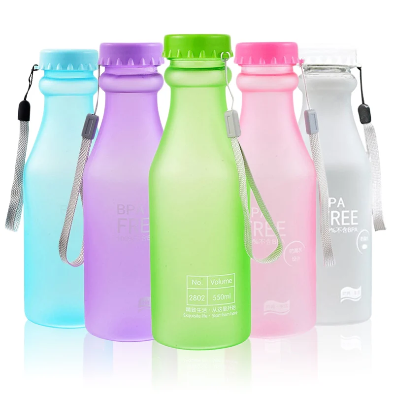 550ML Candy-Colored Drinkware Leak-proof Plastic Portable Non-breakable Soda Bottle Sealed Water Cup Beverage Water Bottle water bottle,sports water bottle,sports bottle,plastic water bottle,plastic cup