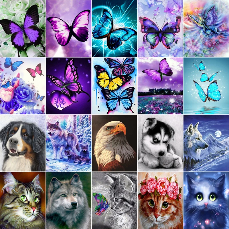 

5D Diamond Painting butterfly Round Drill diamond Embroidery cats Cross Stitch Home Decor Gift Diamond Mosaic Animal