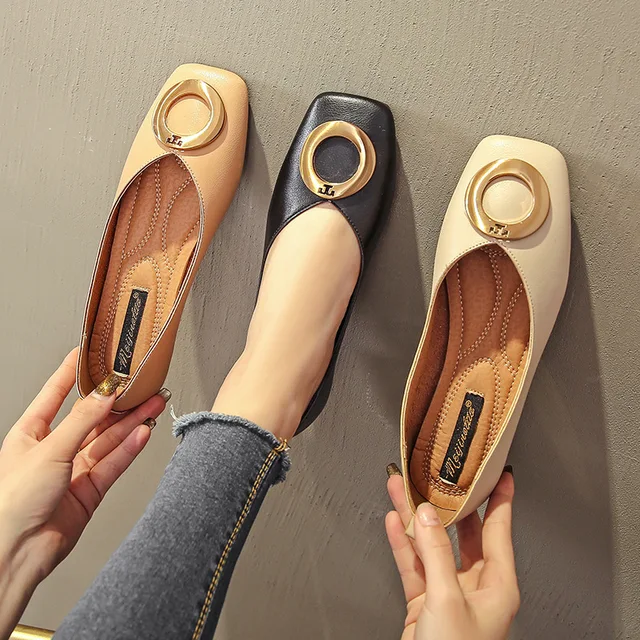 $US $24.58 2020 Women Flat Shoes Ballet Shoes Slip On Loafers Moccasins Fashion Summer Leather Flats Casual Za