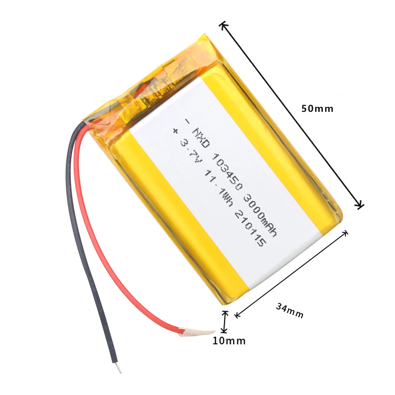 Polímero de Lítio Bateria Recarregável para Gps Navegador Mp5 Gps Bluetooth Speaker Fone de Ouvido E-book Câmera 3.7v 3000mah 103450 - Image 3