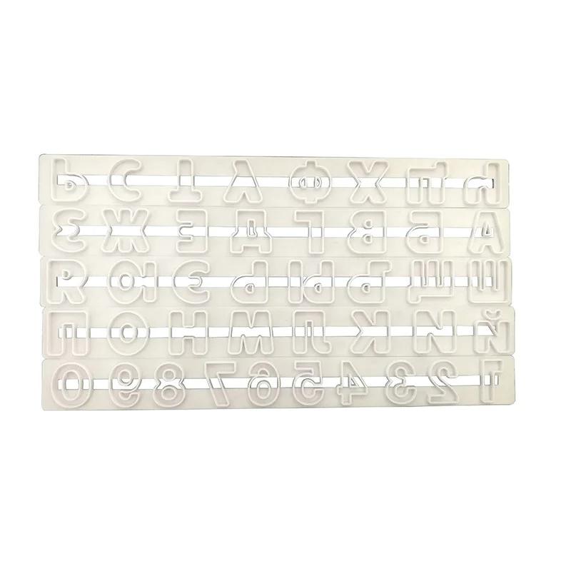 5pcs  Cake Tools Russian Alphabet Letters Numbe Cutter Set Biscuit Stamp Mould Baking Sugarcraft Mold01