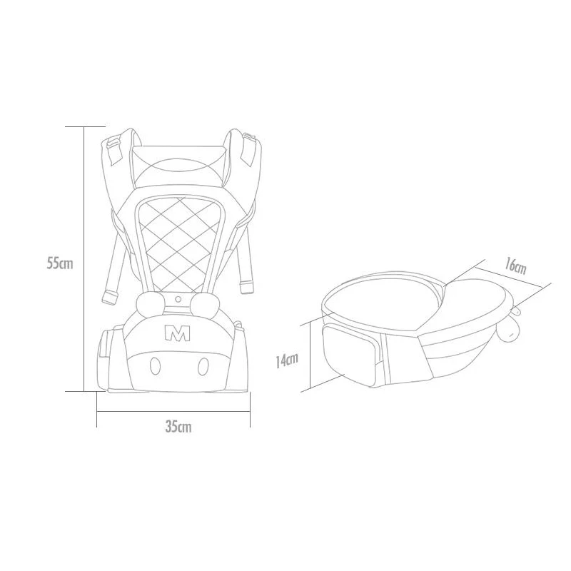Дисней поясной стул детский задний ремень передний объятие ребенка один стул детское сиденье стул многофункциональный детский ремень два режима